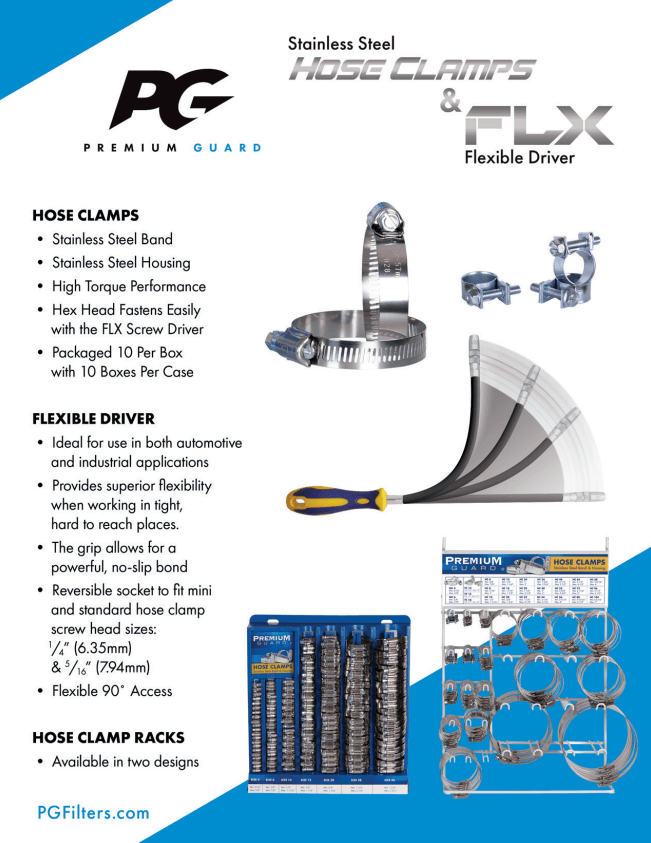 Premium Guard® Stainless Steel Hose Clamps and FLX Driver Brochure
