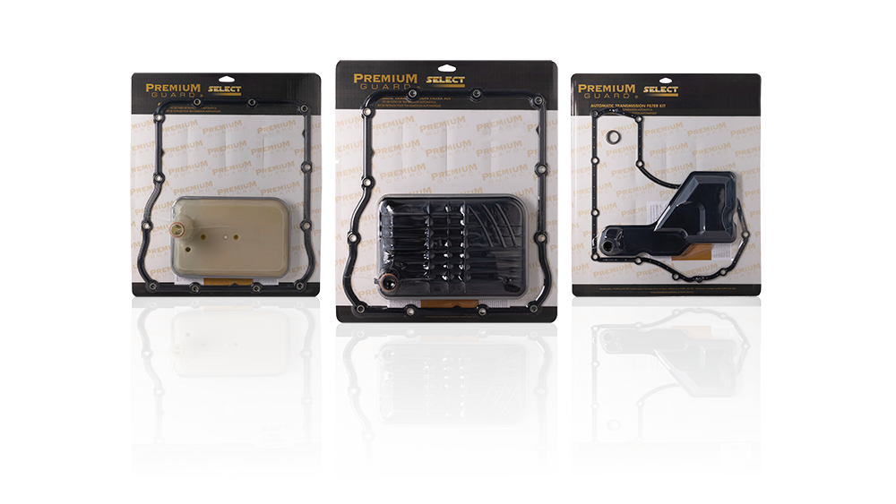 premium guard select transmission filter kits collage